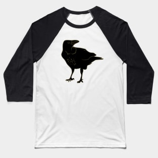 Crow in Black Baseball T-Shirt